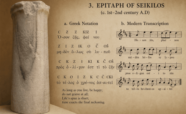 Epitafio de Sícilo - Transcripción moderna