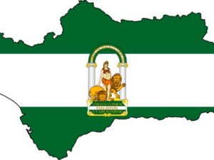 Mapa de Andalucía con bandera
