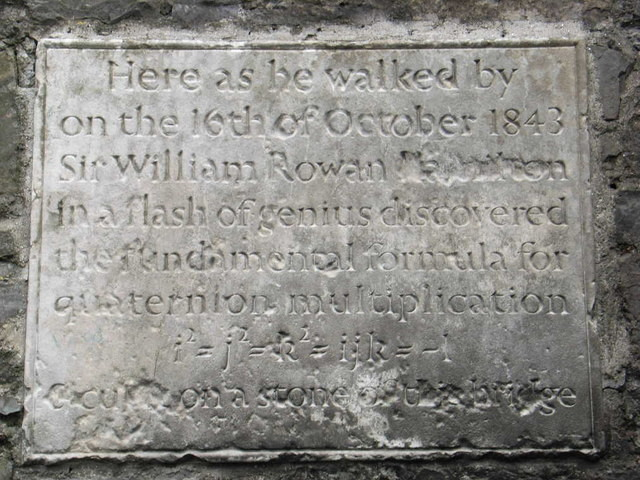 Placa conmemorativa del cuaternión en Broom Bridge